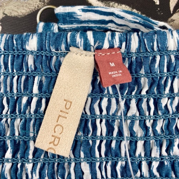 NWT Anthropologie Pilcro Printed Surf Bra Top in Blue Ikat Print Size Medium. - Picture 9 of 13